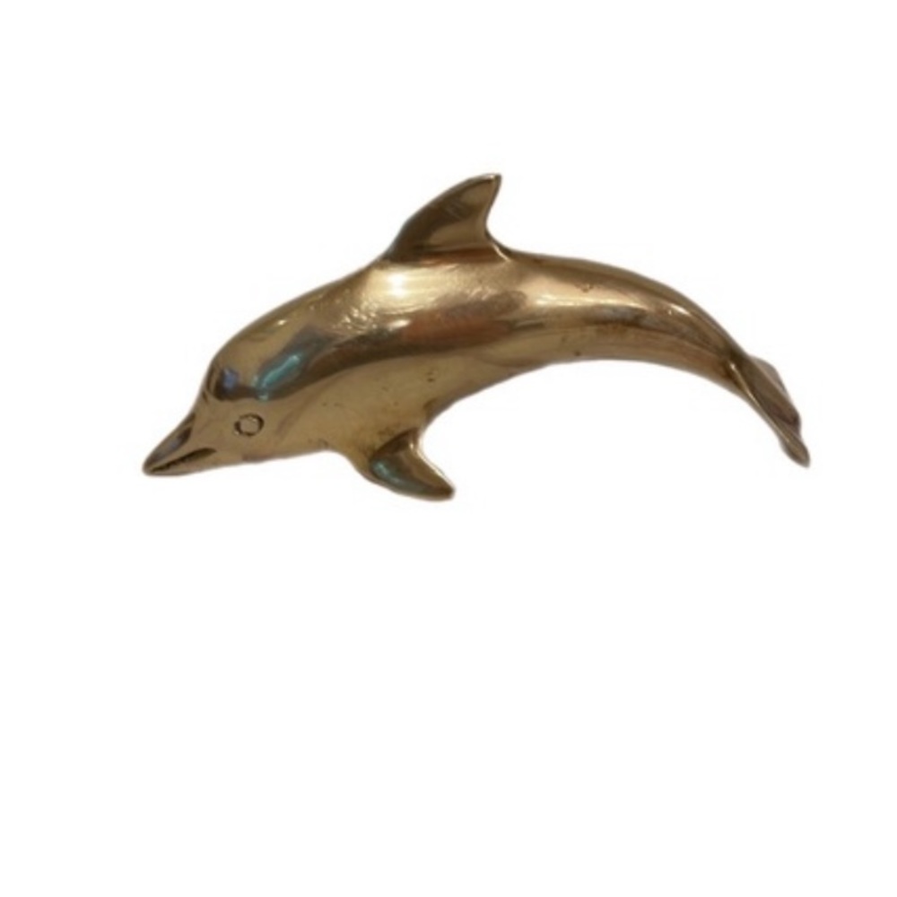 Vintage Coastal Meyers Brass Dolphin Nautical Ocean Decor